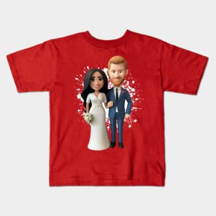 Prince Harry And Meghan Markle Kids T-Shirt
